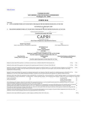 Thumbnail Capri Holdings 10-K Annual Report 2023