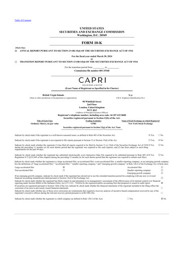 Thumbnail Capri Holdings 10-K Annual Report 2024