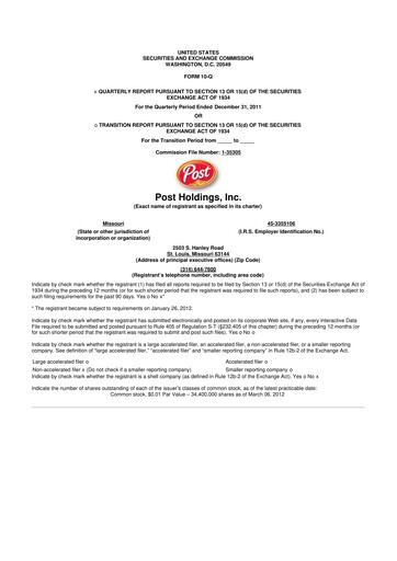 Thumbnail Post Holdings
 10-Q Quarterly Report FY2012 