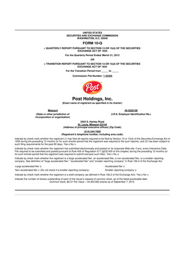 Thumbnail Post Holdings
 10-Q Quarterly Report FY2012 