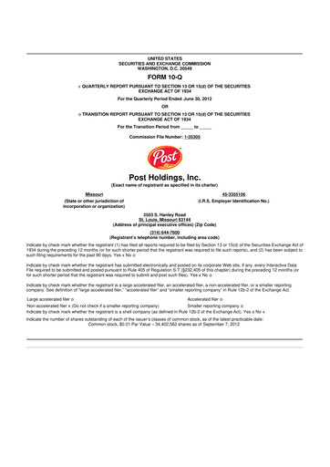 Thumbnail Post Holdings
 10-Q Quarterly Report FY2012 