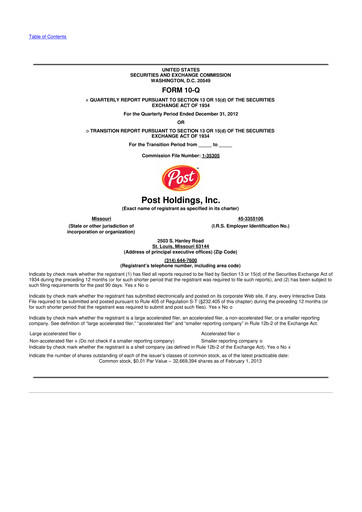 Thumbnail Post Holdings
 10-Q Quarterly Report FY2013 