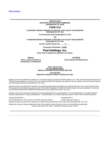 Thumbnail Post Holdings
 10-Q Quarterly Report FY2015 