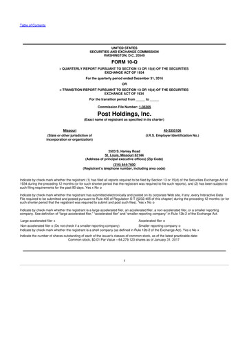 Thumbnail Post Holdings
 10-Q Quarterly Report FY2017 