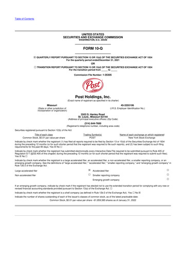 Thumbnail Post Holdings
 10-Q Quarterly Report FY2022 