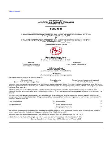 Thumbnail Post Holdings
 10-Q Quarterly Report FY2022 