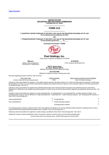 Thumbnail Post Holdings
 10-Q Quarterly Report FY2024 