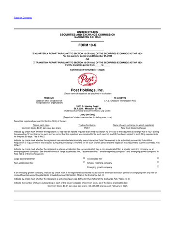 Thumbnail Post Holdings
 10-Q Quarterly Report FY2025 
