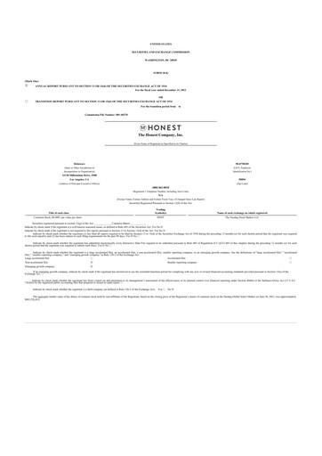 Thumbnail The Honest Company 10-K Annual Report 2021