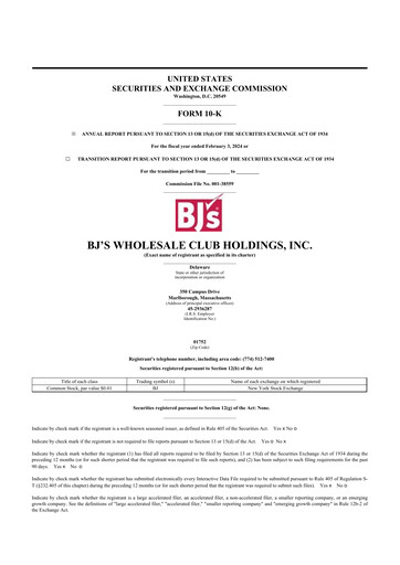 Thumbnail BJ's Wholesale Club 10-K Annual Report 2023