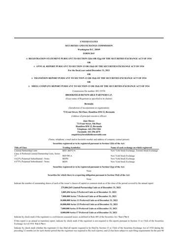 Thumbnail Brookfield Renewable Partners 20-F Annual Report 2021