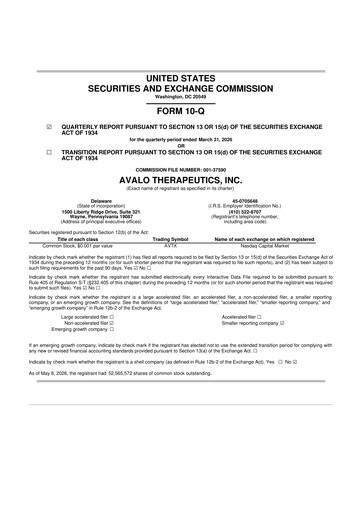 Thumbnail Avalo Therapeutics 10-Q Quarterly Report FY2026 