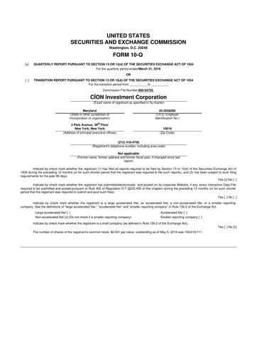 Thumbnail CION Investment Corporation 10-Q Quarterly Report FY 