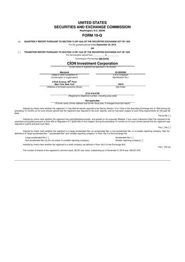 Thumbnail CION Investment Corporation 10-Q Quarterly Report FY 