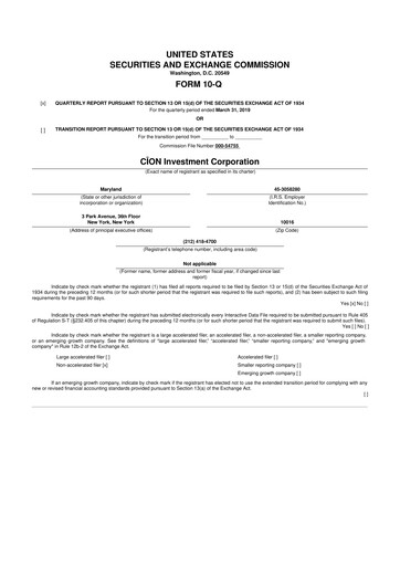 Thumbnail CION Investment Corporation 10-Q Quarterly Report FY 