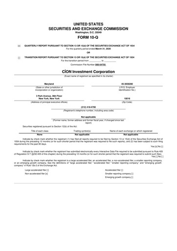 Thumbnail CION Investment Corporation 10-Q Quarterly Report FY 