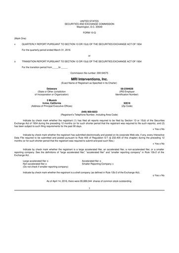 Miniature ClearPoint Neuro 10-Q Rapport trimestriel 2016 