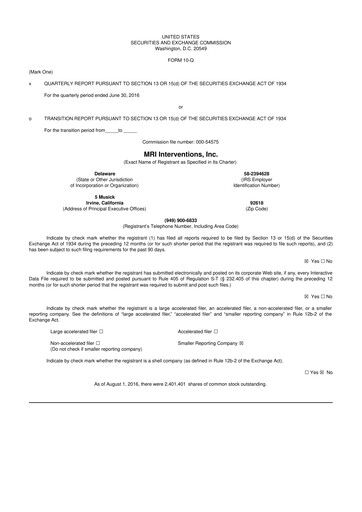 Miniature ClearPoint Neuro 10-Q Rapport trimestriel 2016 