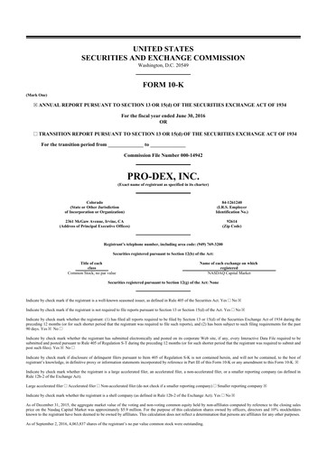 Vorschaubild Pro-Dex 10-K Jahresbericht 2016