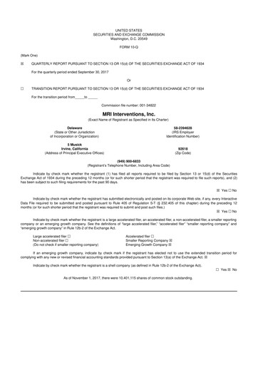 Miniature ClearPoint Neuro 10-Q Rapport trimestriel 2017 