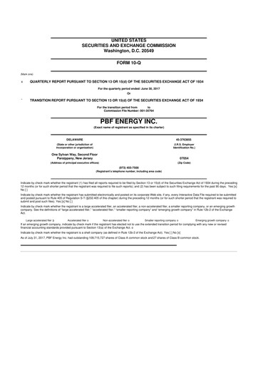 Thumbnail PBF Energy
 10-Q Quarterly Report FY2017 