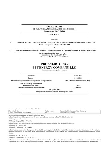 Thumbnail PBF Energy
 10-K Annual Report 2022