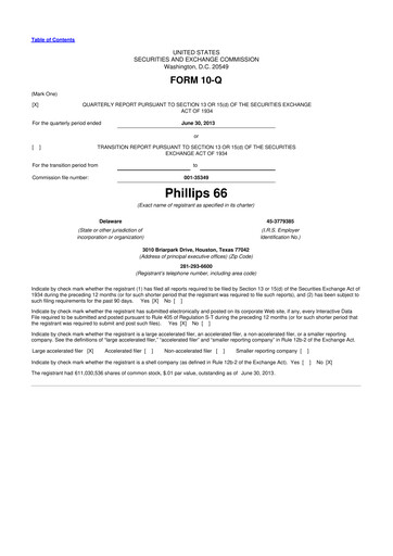 Thumbnail Phillips 66 10-Q Quarterly Report FY2013 