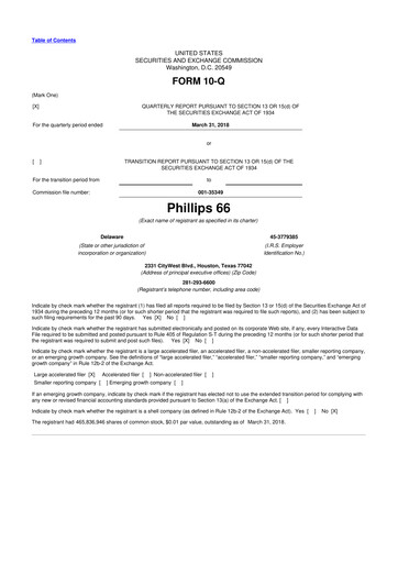 Thumbnail Phillips 66 10-Q Quarterly Report FY2018 