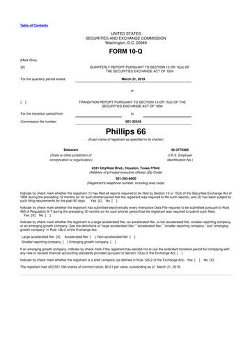 Thumbnail Phillips 66 10-Q Quarterly Report FY2019 