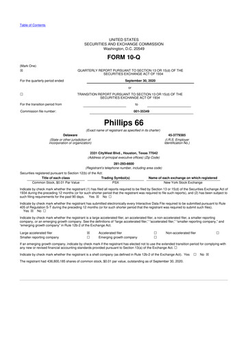 Thumbnail Phillips 66 10-Q Quarterly Report FY2020 