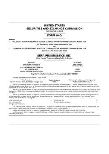 Miniature Sera Prognostics 10-Q Rapport trimestriel 2021 