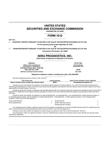 Miniature Sera Prognostics 10-Q Rapport trimestriel 2022 