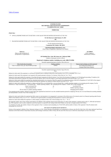 Thumbnail CrowdStrike 10-K Annual Report 2021