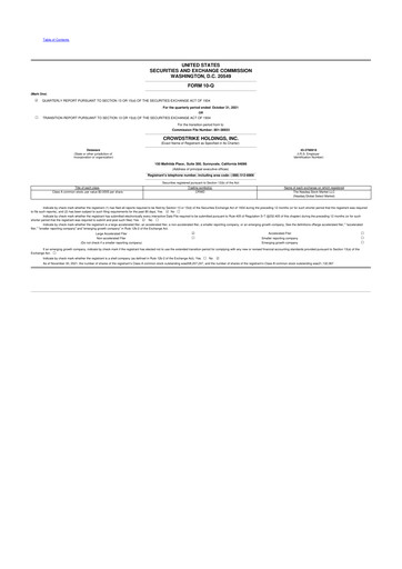 Miniature CrowdStrike 10-Q Rapport trimestriel 2021 