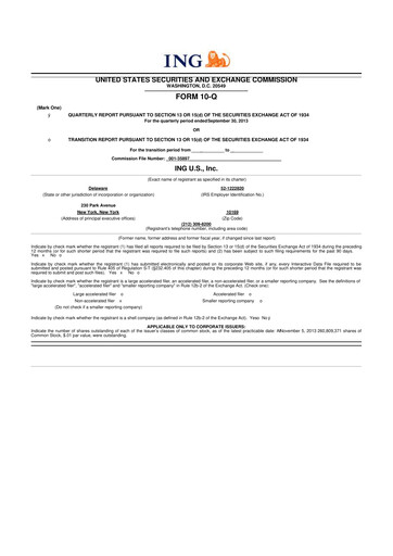 Thumbnail Voya Financial
 10-Q Quarterly Report FY2013 