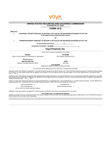 Thumbnail Voya Financial
 10-Q Quarterly Report FY2014 