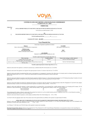 Thumbnail Voya Financial
 10-K Annual Report 2022