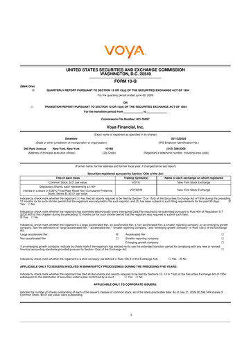 Thumbnail Voya Financial
 10-Q Quarterly Report FY2026 