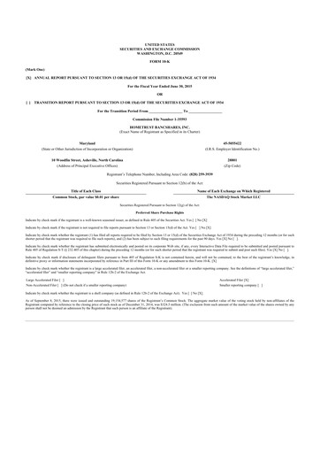 Miniature HomeTrust Bancshares
 10-K Rapport annuel 2015
