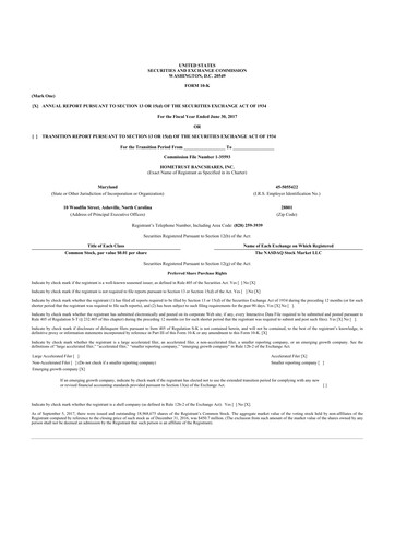 Miniature HomeTrust Bancshares
 10-K Rapport annuel 2017