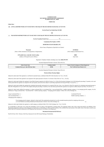 Miniature HomeTrust Bancshares
 10-K Rapport annuel 2020