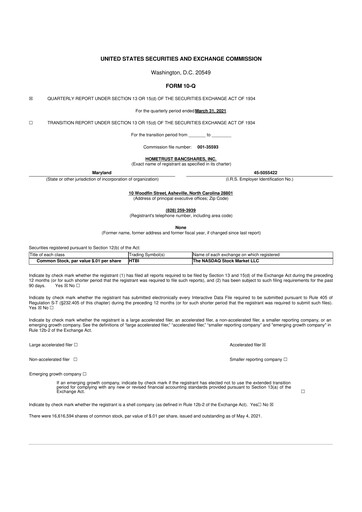 Thumbnail HomeTrust Bancshares
 10-Q Quarterly Report FY2020 