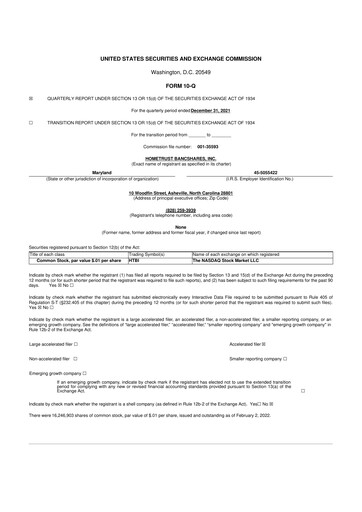 Thumbnail HomeTrust Bancshares
 10-Q Quarterly Report FY2022 
