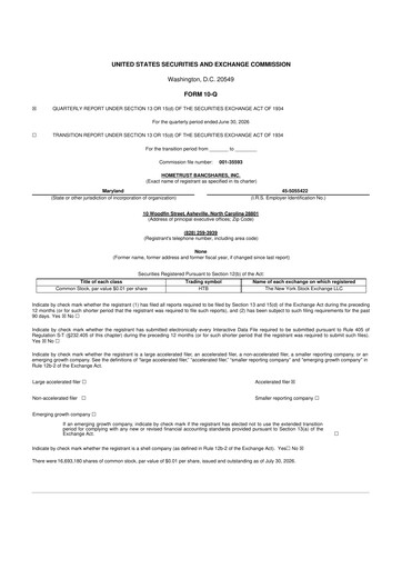 Thumbnail HomeTrust Bancshares
 10-Q Quarterly Report FY2026 