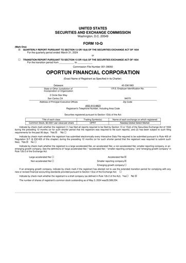 Thumbnail Oportun Financial 10-Q Quarterly Report FY2024 