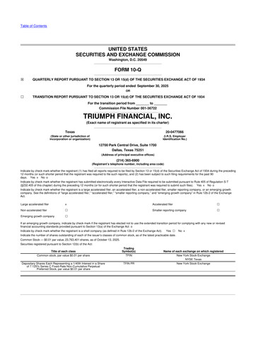 Vorschaubild Triumph Financial 10-Q Quartalsbericht 2025 