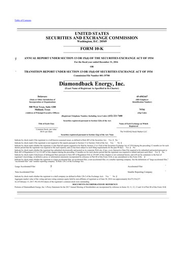 Thumbnail Diamondback Energy
 10-K Annual Report 2016