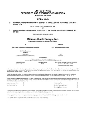 Thumbnail Diamondback Energy
 10-Q Quarterly Report FY2024 