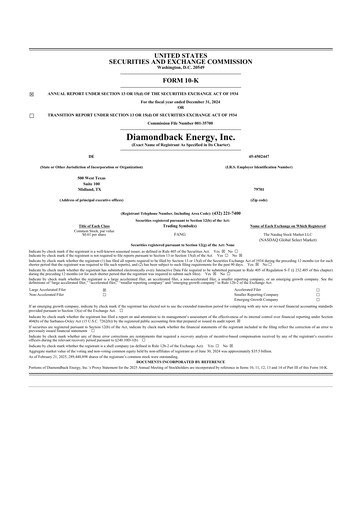 Thumbnail Diamondback Energy
 10-K Annual Report 2024