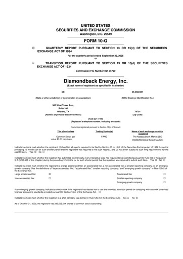 Thumbnail Diamondback Energy
 10-Q Quarterly Report FY2025 
